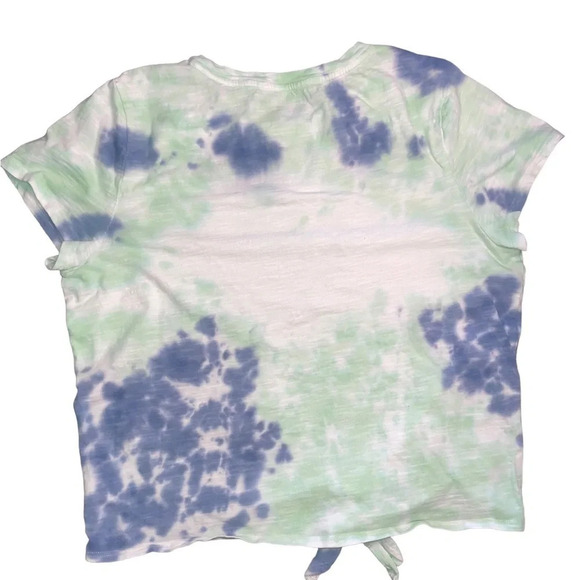 Calvin Klein Jeans Womens Blue Green Tie Dye Tie Front Shirt Size Medium - Picture 3 of 7